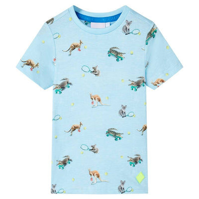 VidaXL Kindershirt 104 gemêleerd lichtblauw