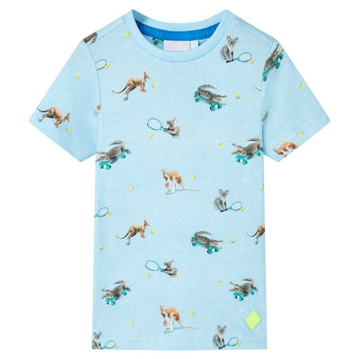 VidaXL Kindershirt 116 gemêleerd lichtblauw