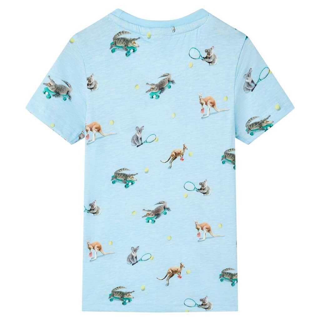 VidaXL Kindershirt 128 gemêleerd lichtblauw