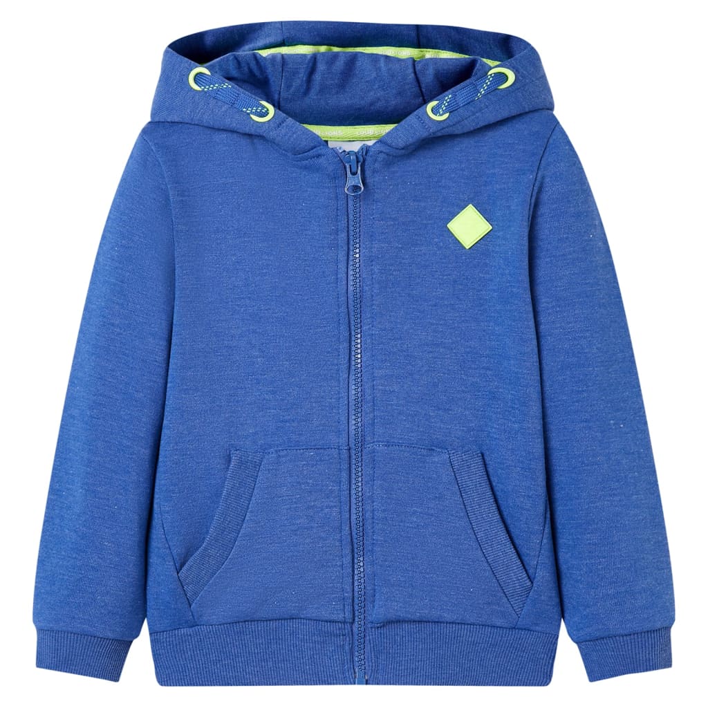 VidaXL Kindervest met capuchon en rits 92 gemêleerd blauw