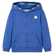 VidaXL Kindervest met capuchon en rits 104 gemêleerd blauw - afbeelding 1