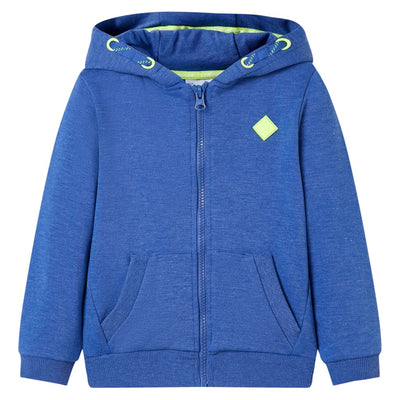 VidaXL Kindervest met capuchon en rits 104 gemêleerd blauw