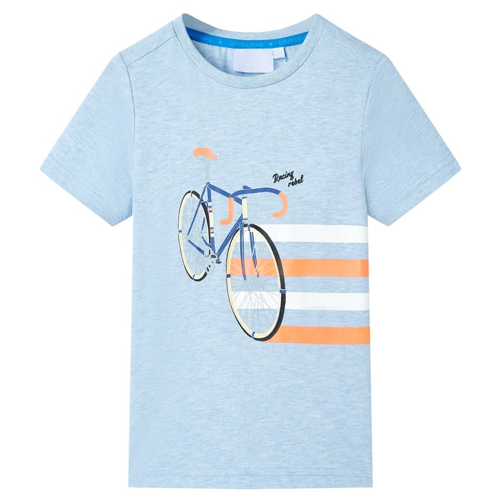 Vidaxl kindershirt 140 gemêleerd zachtblauw