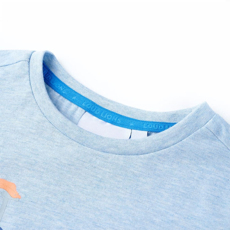 Vidaxl kindershirt 140 gemêleerd zachtblauw