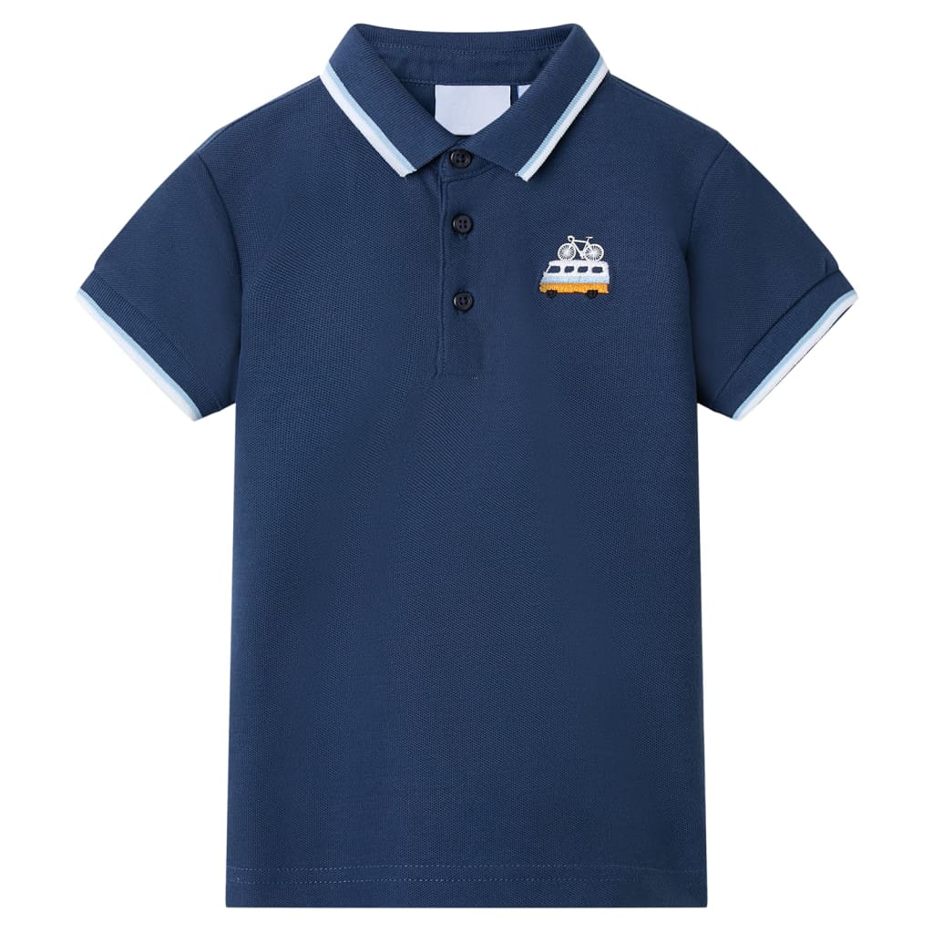 VidaXL Kinderpoloshirt 140 donkerblauw