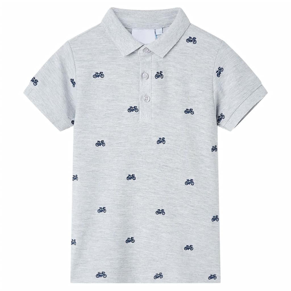Vidaxl kinderpoloshirt  128 gemêleerd grijs