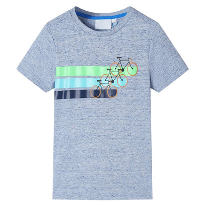 VidaXL Kindershirt met korte mouwen 116 gemêleerd blauw