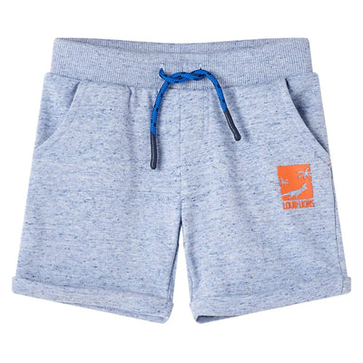 VidaXL Kindershorts met trekkoord 92 gemêleerd blauw