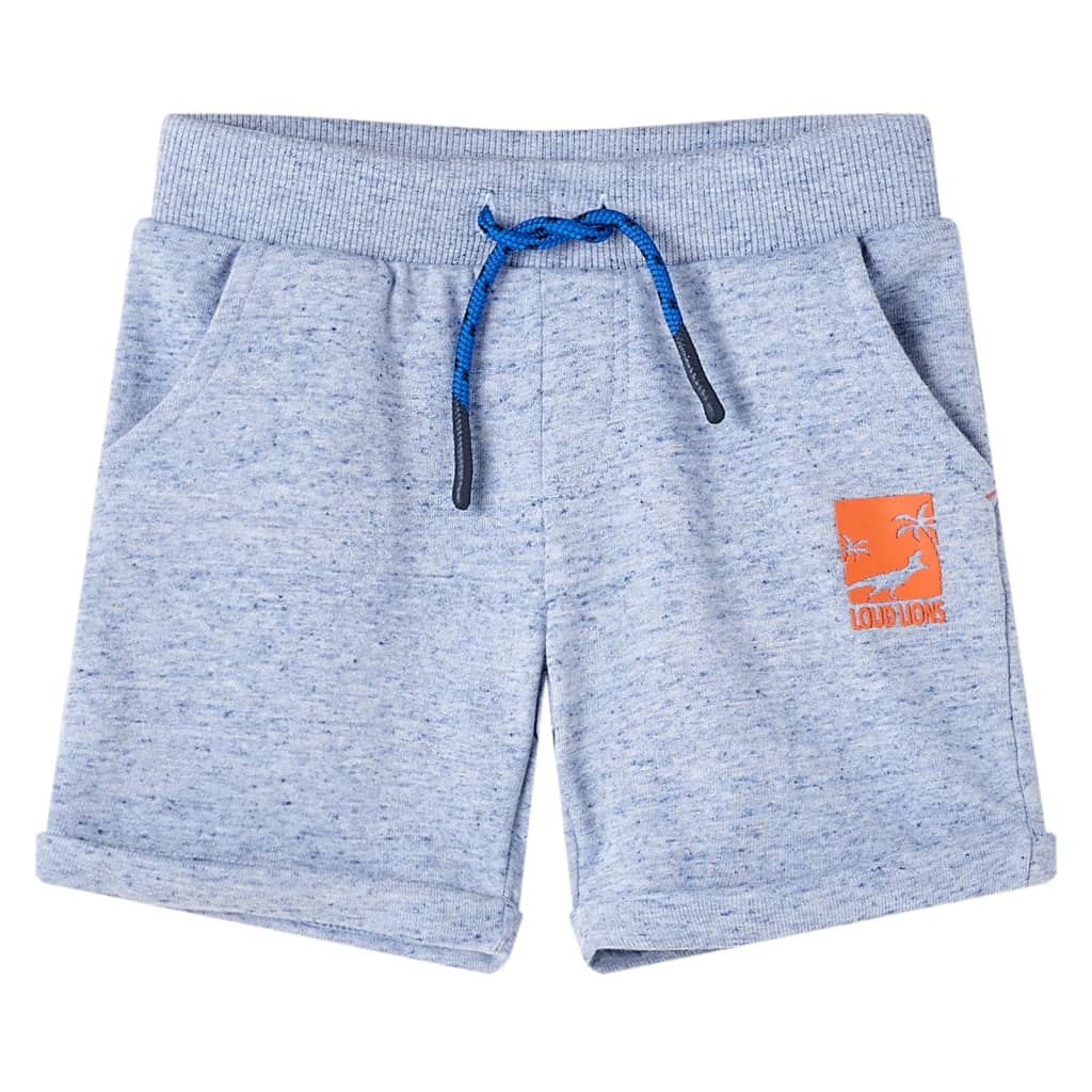 VidaXL Kindershorts met trekkoord 104 gemêleerd blauw