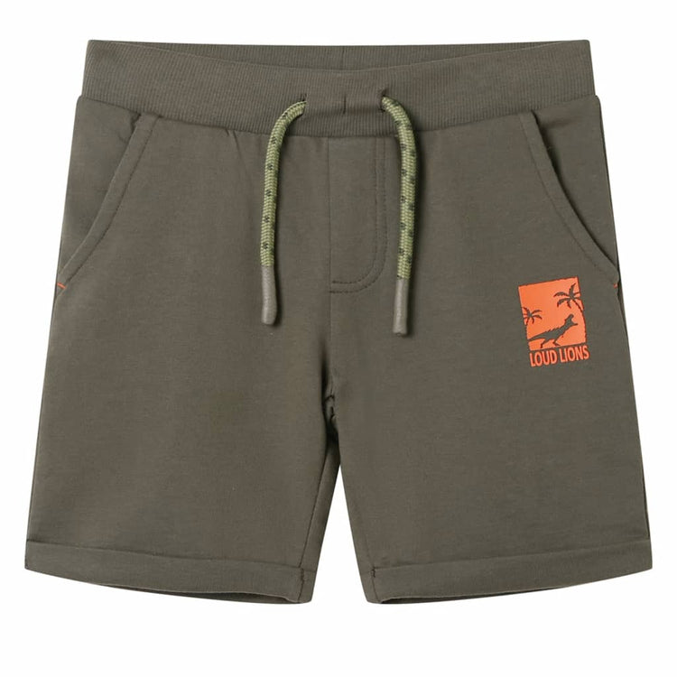 Vidaxl kindershorts met trekkoord 116 donkerkaki