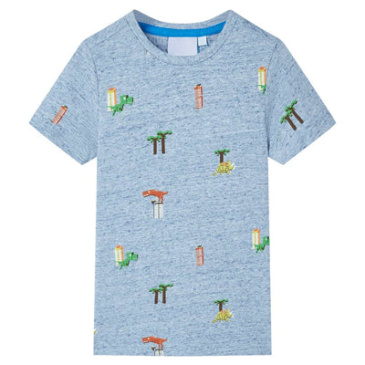 VidaXL Kindershirt 92 gemêleerd blauw