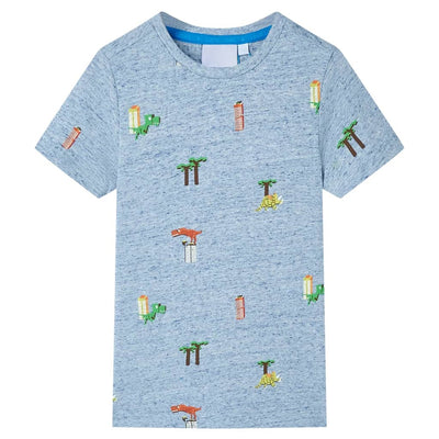 VidaXL Kindershirt 104 gemêleerd blauw