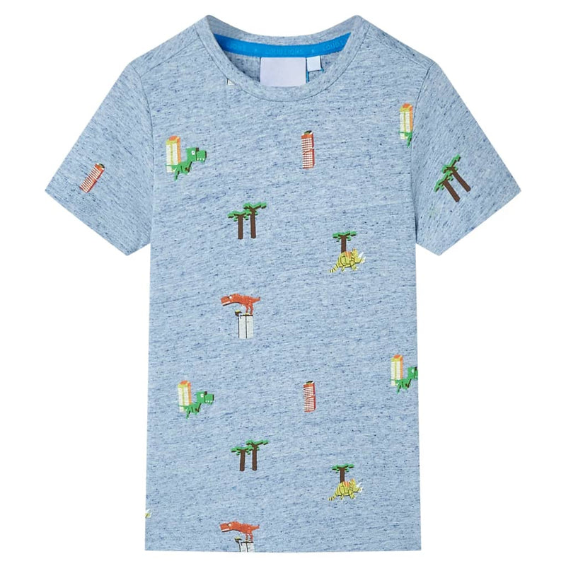Vidaxl kindershirt 128 gemêleerd blauw