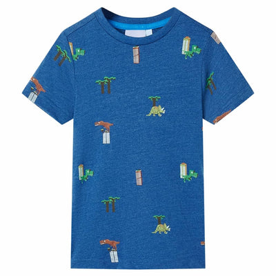 VidaXL Kindershirt 128 gemêleerd donkerblauw