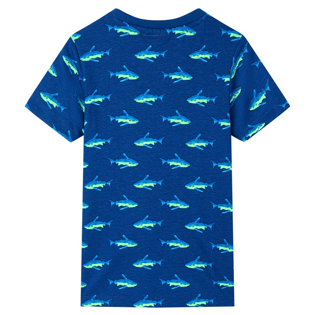 VidaXL Kindershirt 128 donkerblauw