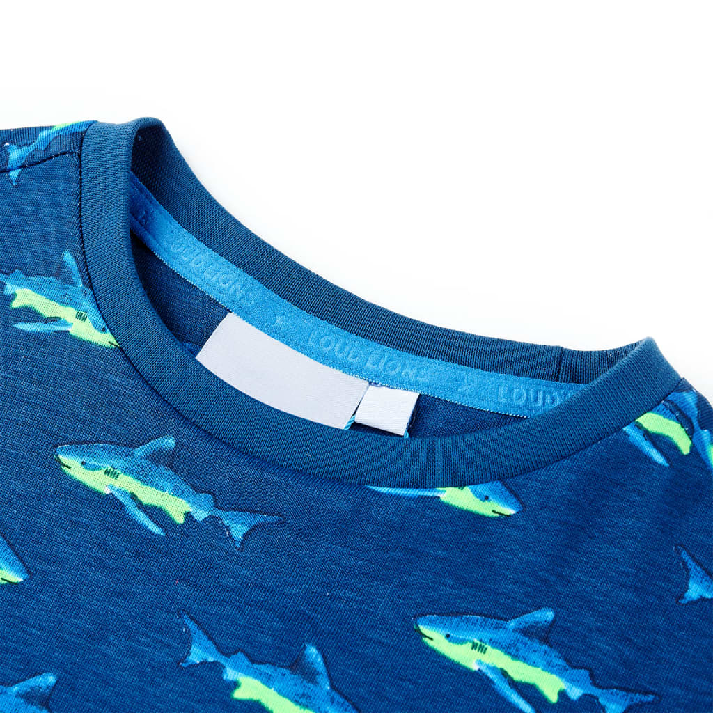 VidaXL Kindershirt 128 donkerblauw