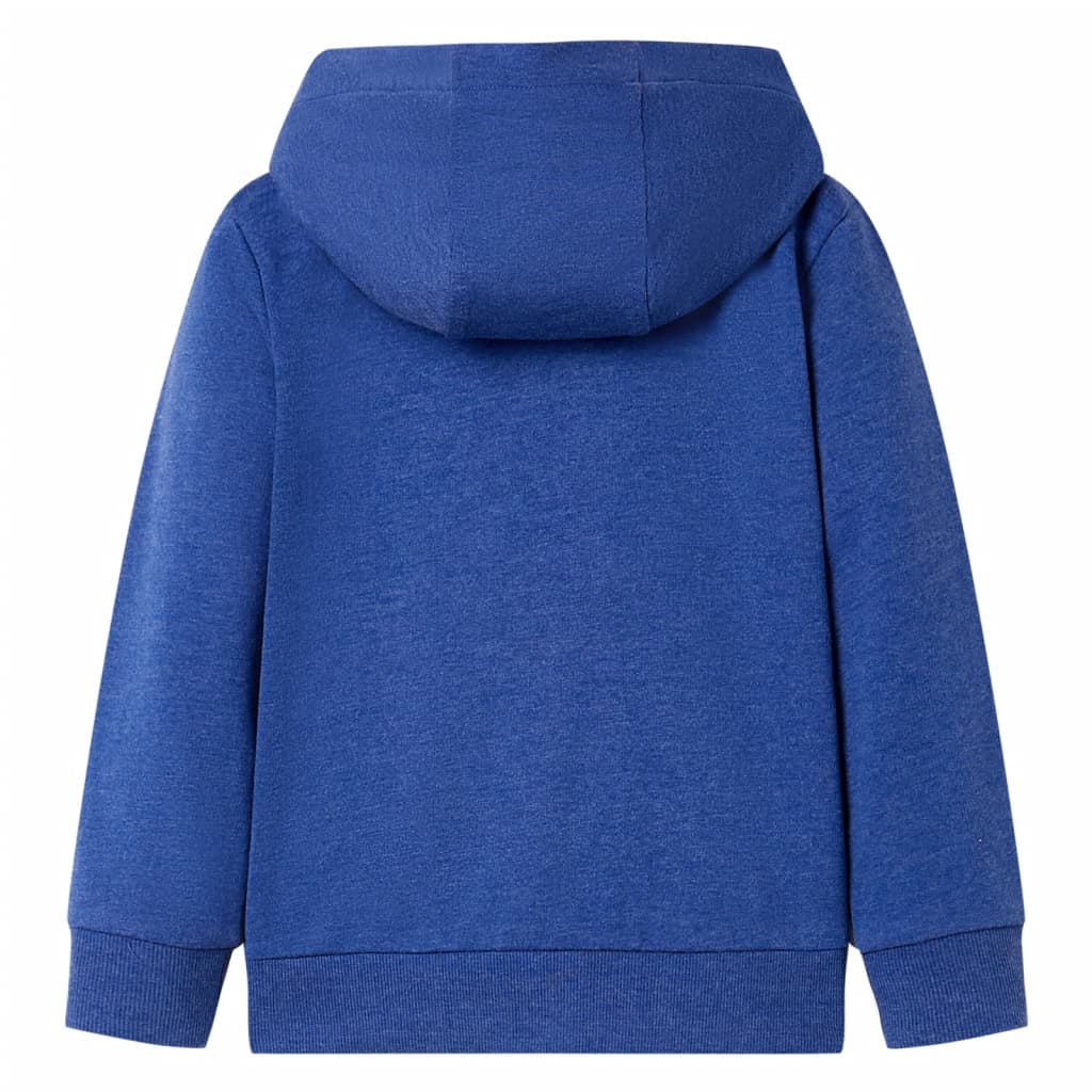 VidaXL Kindervest met capuchon en rits 128 gemêleerd donkerblauw