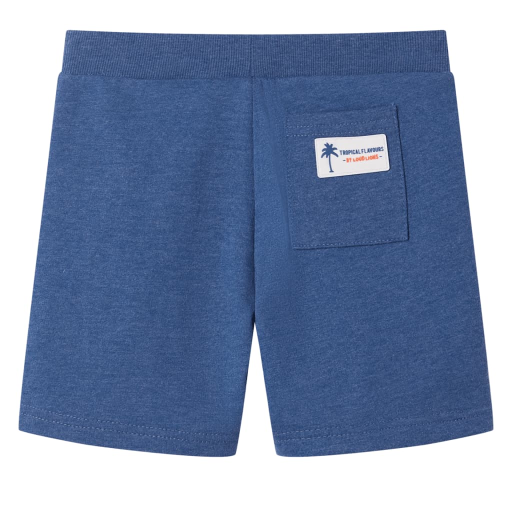 VidaXL Kindershorts met trekkoord 92 gemêleerd donkerblauw