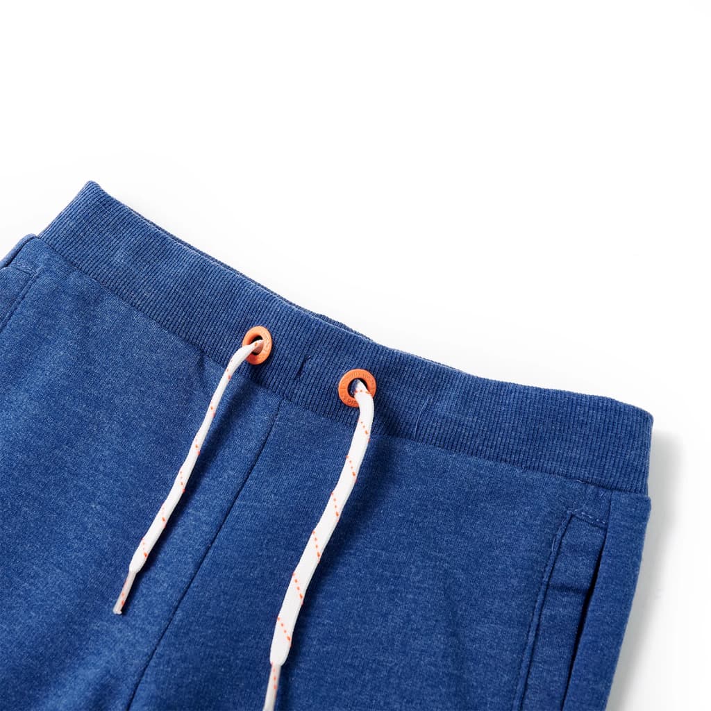 VidaXL Kindershorts met trekkoord 128 gemêleerd donkerblauw