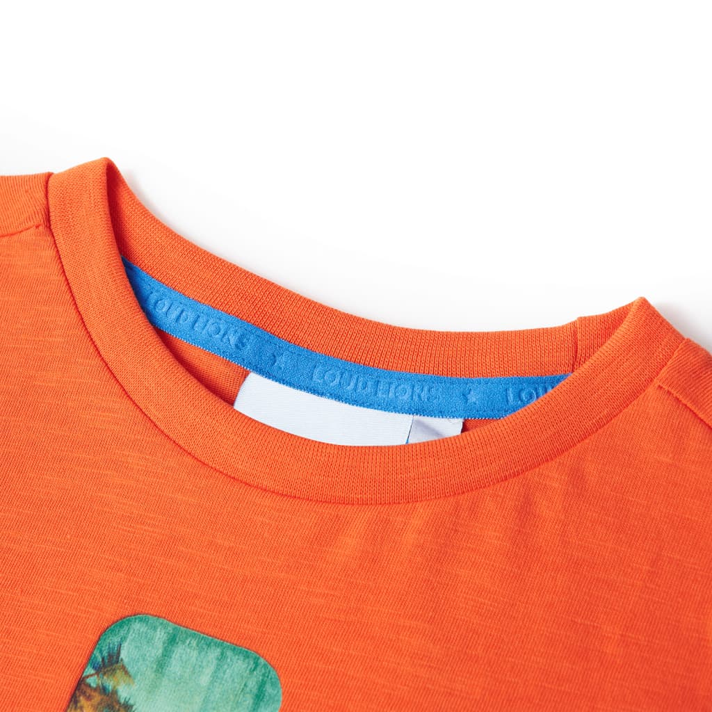 VidaXL Kindershirt 128 donkeroranje