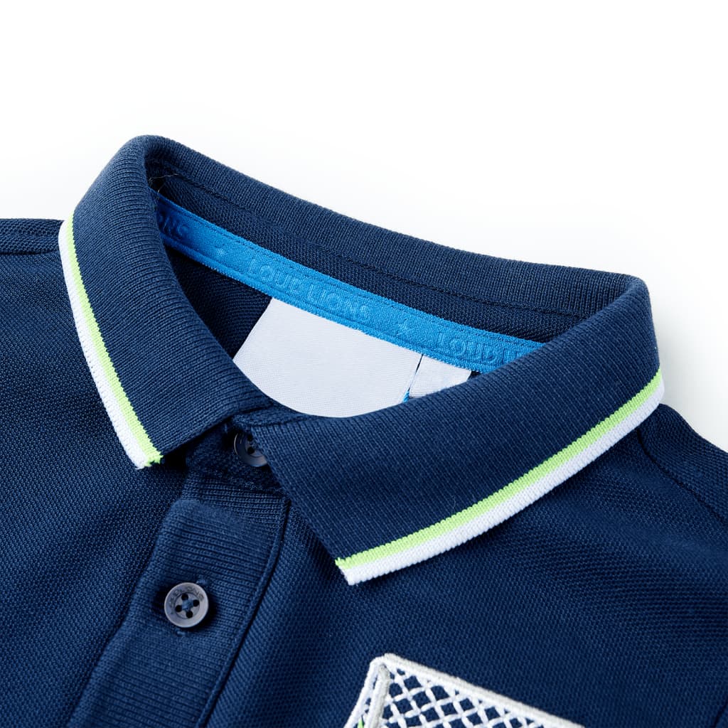 VidaXL Kinderpoloshirt 128 marineblauw