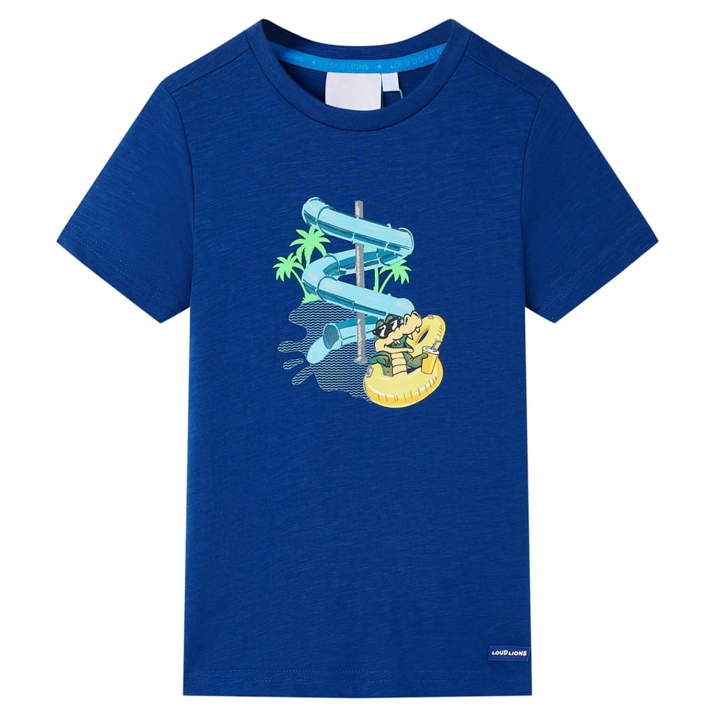 VidaXL Kindershirt 140 donkerblauw