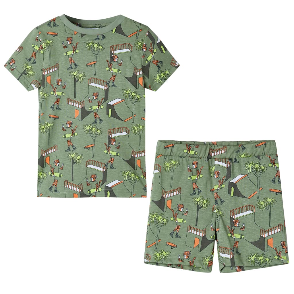 Vidaxl kinderpyjama met korte mouwen 104 lichtkakikleurig