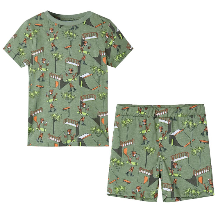 Vidaxl kinderpyjama met korte mouwen 104 lichtkakikleurig