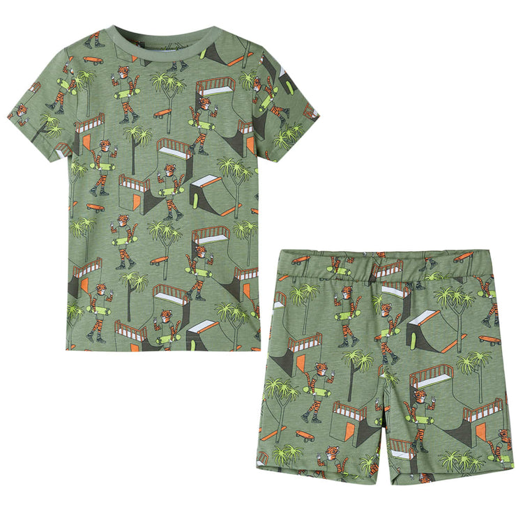 Vidaxl kinderpyjama met korte mouwen 116 lichtkakikleurig