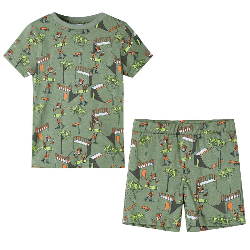 Vidaxl kinderpyjama met korte mouwen 116 lichtkakikleurig