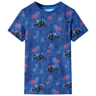 VidaXL Kindershirt 92 gemêleerd donkerblauw