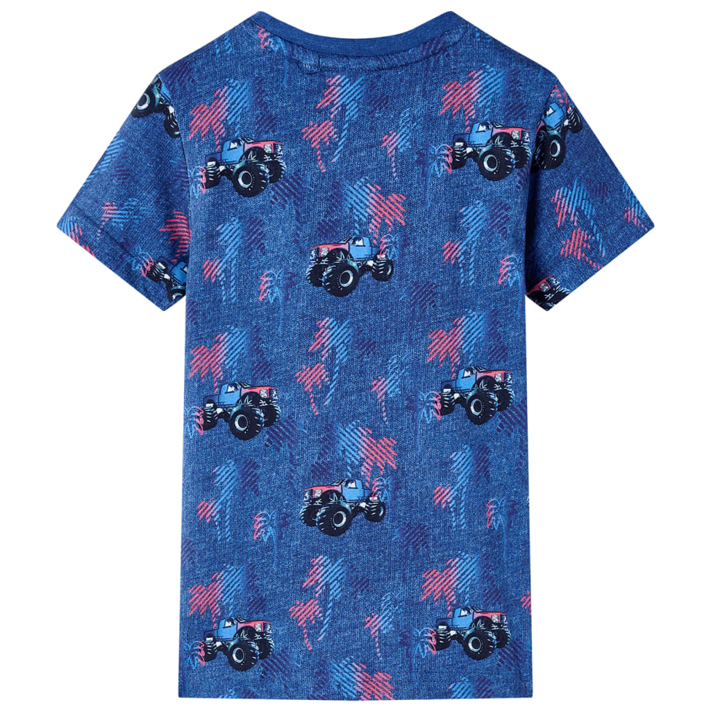 VidaXL Kindershirt 92 gemêleerd donkerblauw