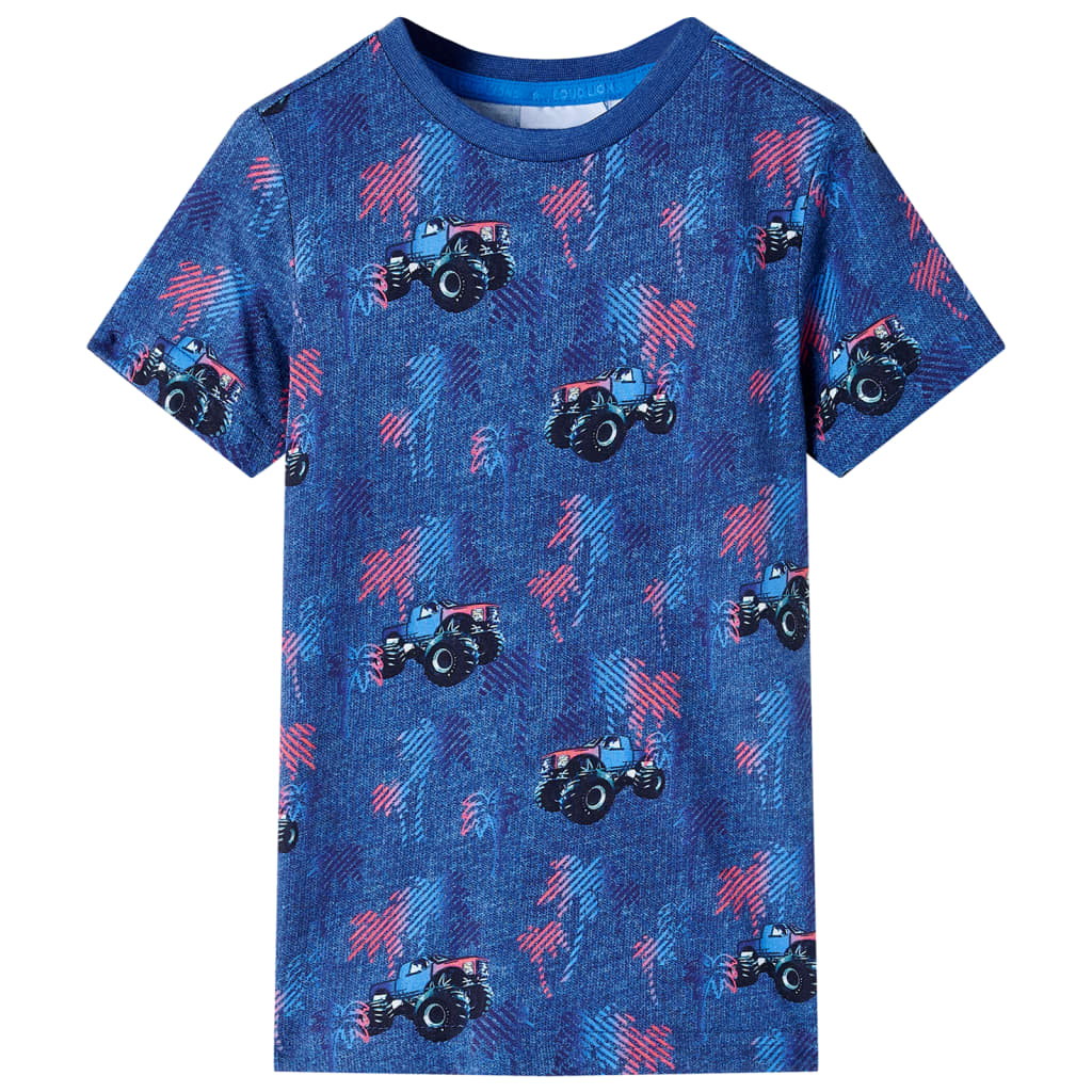 VidaXL Kindershirt 104 gemêleerd donkerblauw