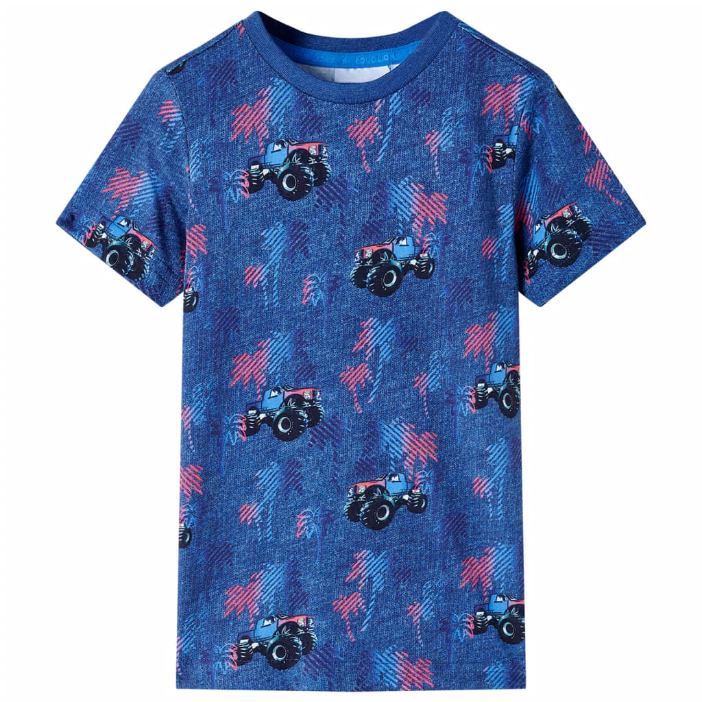 VidaXL Kindershirt 116 gemêleerd donkerblauw