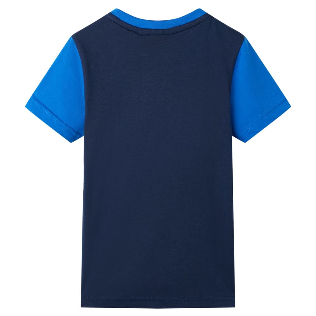 VidaXL Kindershirt 92 blauw en marineblauw