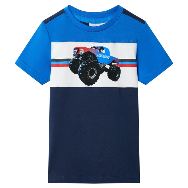 Vidaxl kindershirt 104 blauw en marineblauw