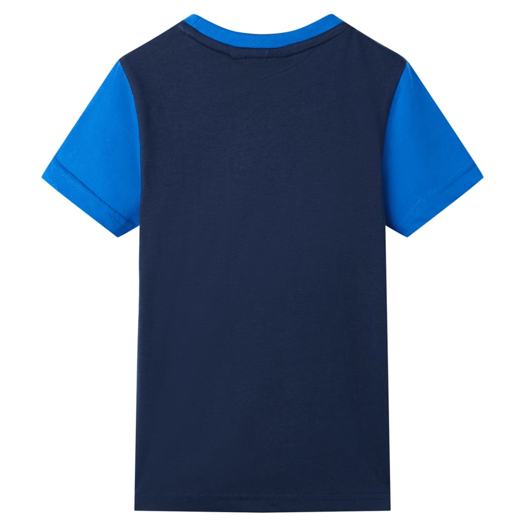 VidaXL Kindershirt 116 blauw en marineblauw