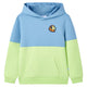Vidaxl kindertrui met capuchon 92 blauw en zachtgeel