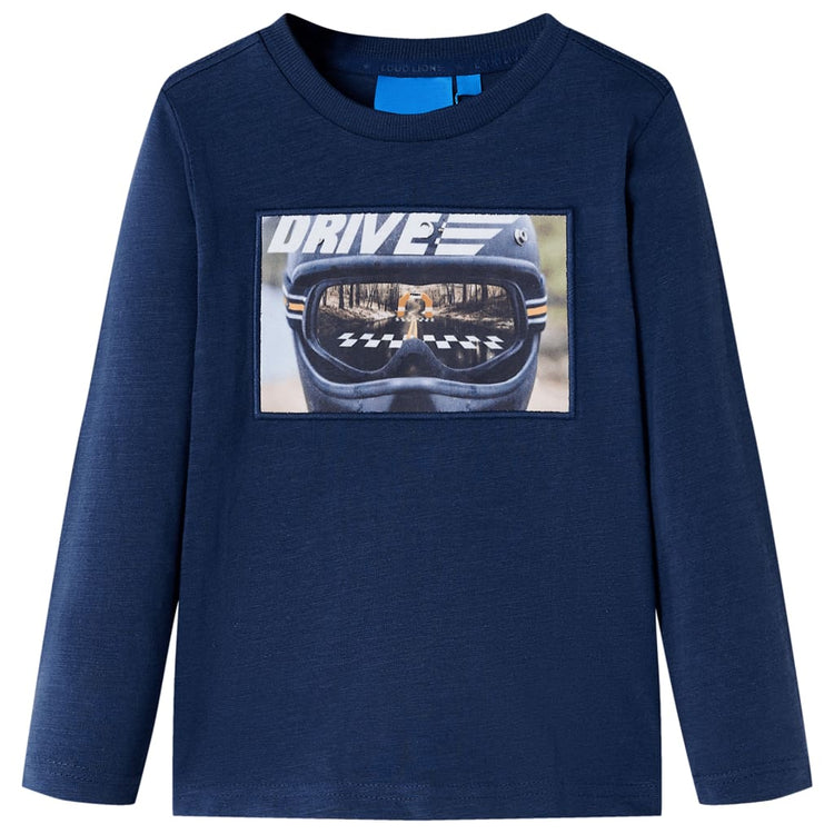 Vidaxl kindershirt met lange mouwen 104 gemêleerd marineblauw