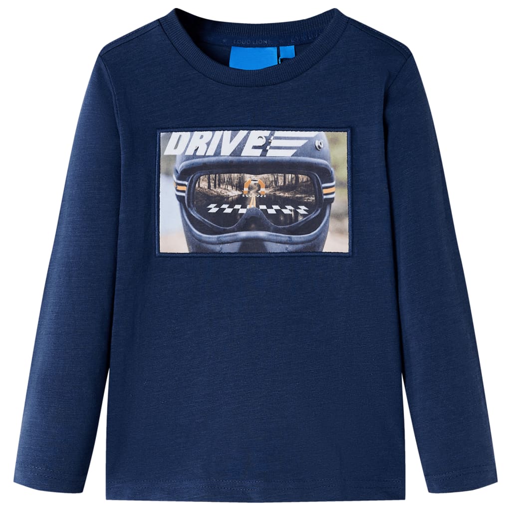 VidaXL Kindershirt met lange mouwen 116 gemêleerd marineblauw