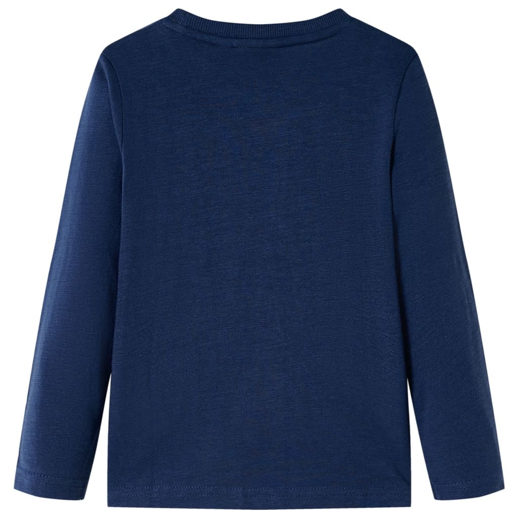 VidaXL Kindershirt met lange mouwen 140 gemêleerd marineblauw