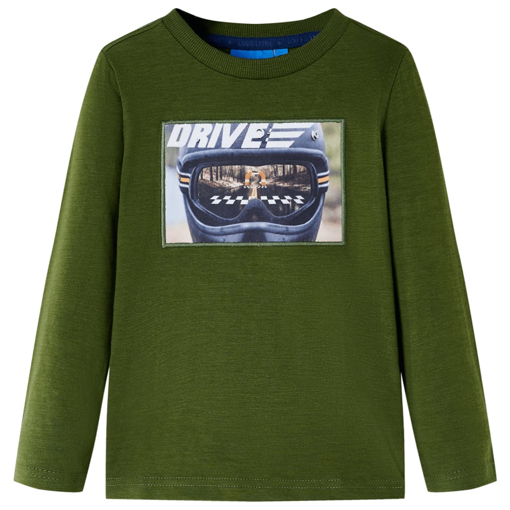 Vidaxl kindershirt met lange mouwen 116 donkerkakikleurig
