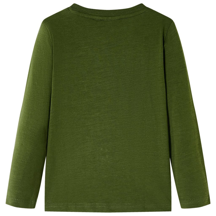 Vidaxl kindershirt met lange mouwen 140 donkerkakikleurig