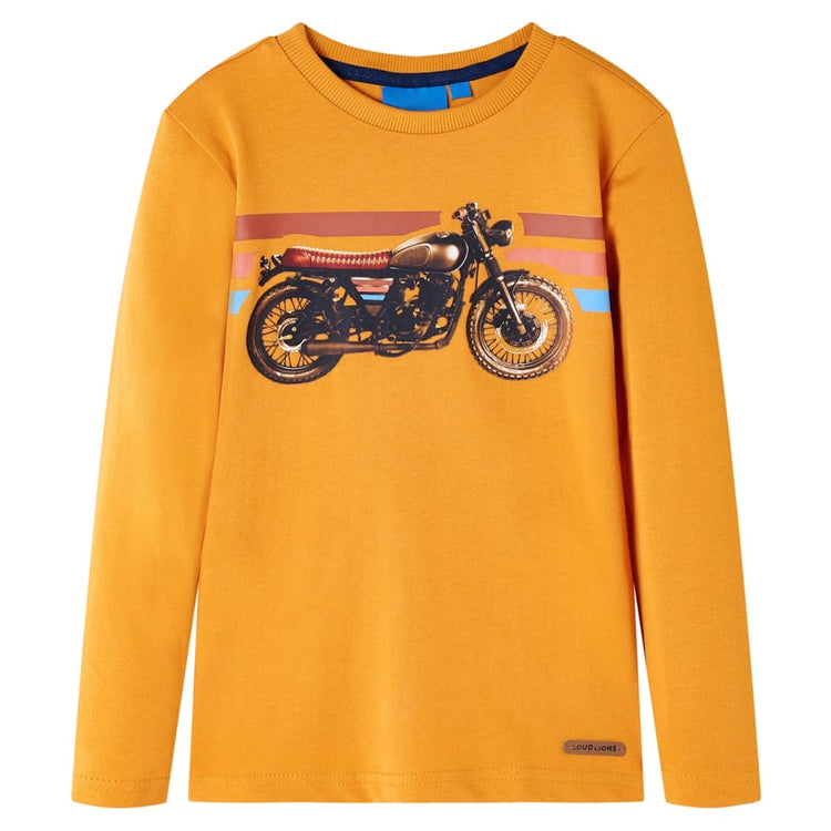 Vidaxl kindershirt met lange mouwen 116 okerkleurig