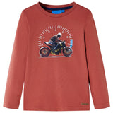VidaXL Kindershirt met lange mouwen 128 hennakleurig - afbeelding 1