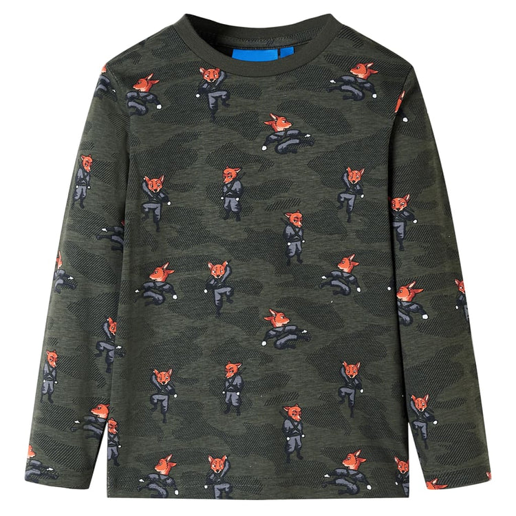 Vidaxl kinderpyjama met lange mouwen 92 kakikleurig