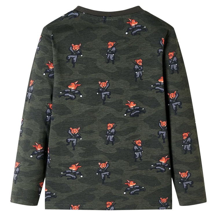 Vidaxl kinderpyjama met lange mouwen 92 kakikleurig