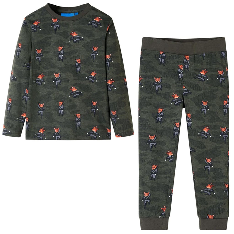 Vidaxl kinderpyjama met lange mouwen 140 kakikleurig