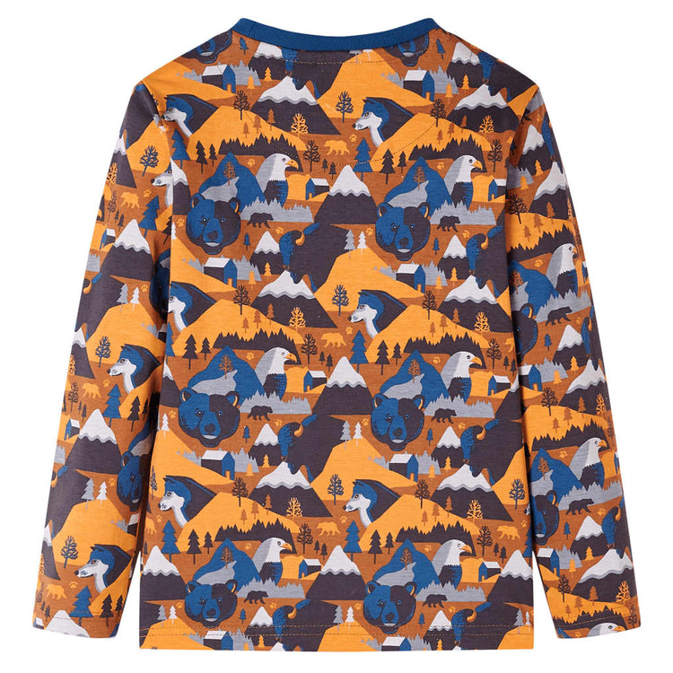 Vidaxl kinderpyjama met lange mouwen 92 cognackleurig