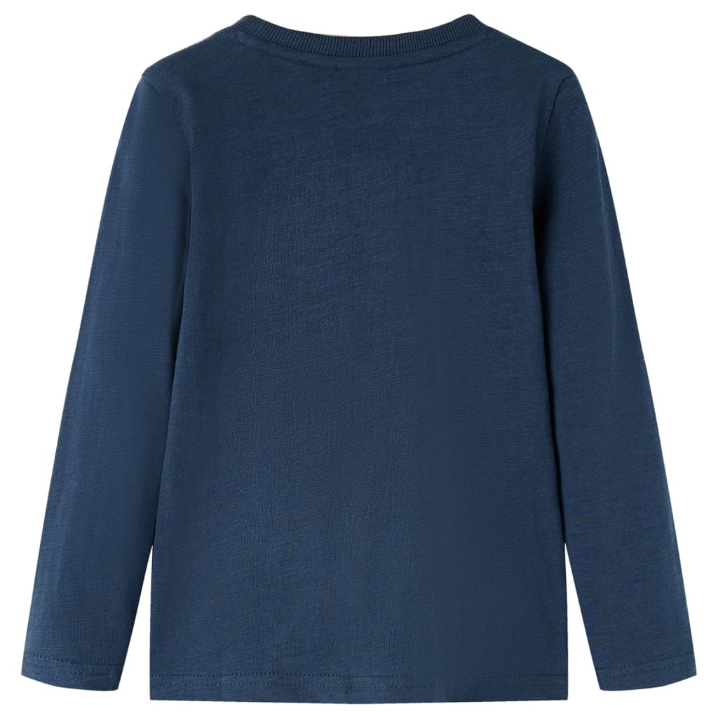 VidaXL Kindershirt met lange mouwen 92 gemêleerd marineblauw